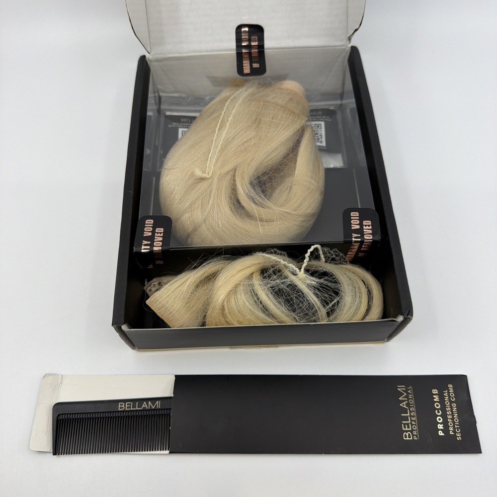 Bellami Halo Pro Hair Extension 14" Platinum Blonde #80 New Remy Hair Open Box - Picture 4 of 6